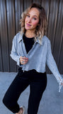 Grey Gauze Crop Flannel