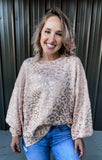 Shiny Peach Leopard Sweater