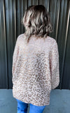 Shiny Peach Leopard Sweater