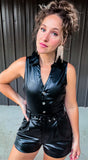 Black Leather Romper