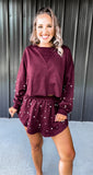 Maroon Pearl Skort Set