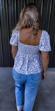 Lavender Floral & Lace Top