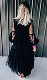 Black Sheer Midi Dress