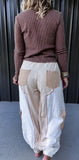 Pol Embroidered Cream Gauze Joggers