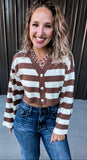 Striped Crop Cardigan