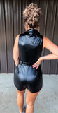 Black Leather Romper