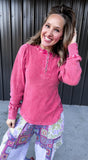 Red Vintage Thermal Top