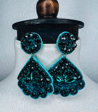 Royal Blue & Teal Gem Earrings