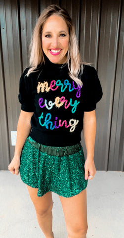 Merry Everything Tinsel Top