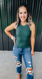 Forest Green Ribbed Tank