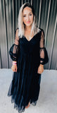 Black Sheer Midi Dress