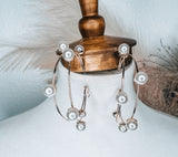 Double Hoop Pearl Earrings