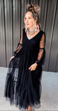 Black Sheer Midi Dress