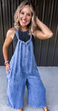 Denim Tie Flowy Jumpsuit
