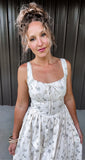 Floral & Twig Midi Dress