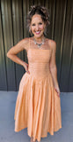 Apricot Orange Midi Dress