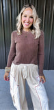 Pol Embroidered Cream Gauze Joggers