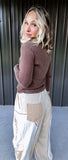 Pol Embroidered Cream Gauze Joggers