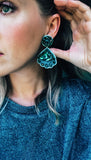 Royal Blue & Teal Gem Earrings