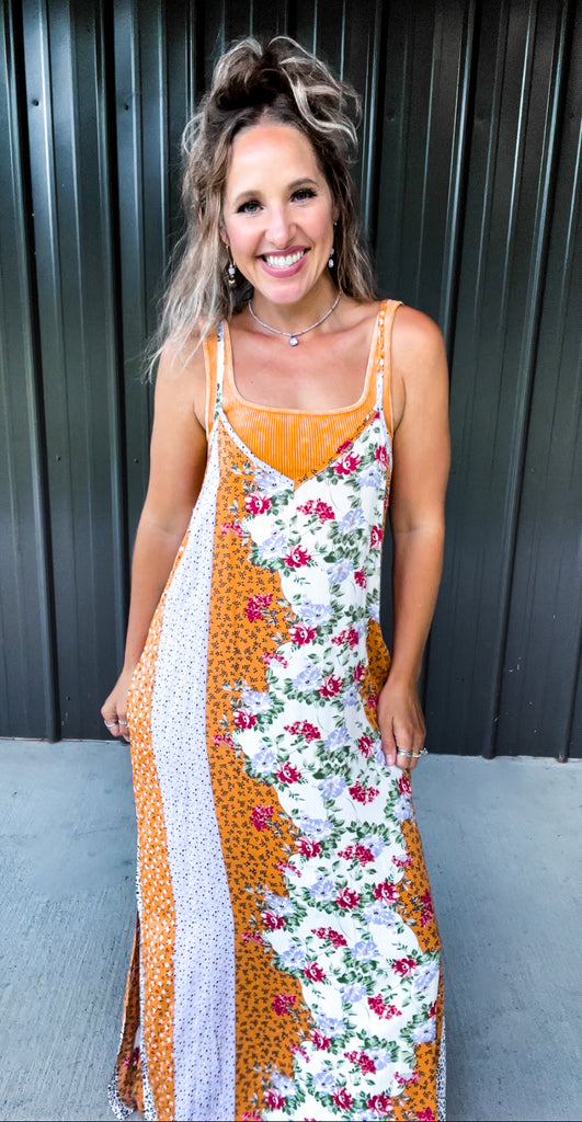 orange and purple maxi dress Would you wear this orange and purple floral maxi?