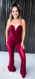 Burgundy Runway Jumpsuit