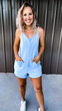 (Final Sale) Vintage Ocean Blue Romper