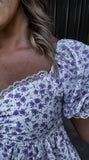 Lavender Floral & Lace Top