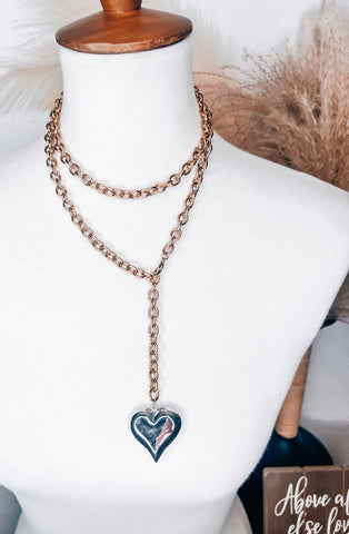 Two Toned Heart Necklace