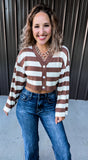 Striped Crop Cardigan