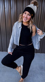 Grey Gauze Crop Flannel