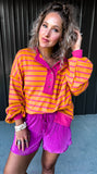 Pink & Orange Striped Top