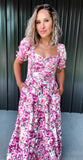 Pink Floral Maxi Dress