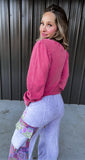 Red Vintage Thermal Top