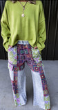 Grey Floral & Crochet Design Lounge Pants