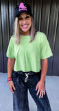 Vintage Green Crop Tee