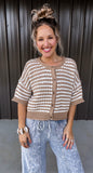 Mocha & Ivory Striped Button Down