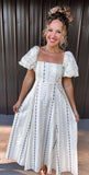 Lavender & Blue Cream Maxi Dress