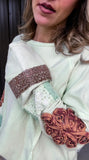 Pistachio Floral Sleeve Top