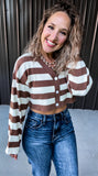 Striped Crop Cardigan