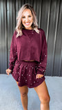 Maroon Pearl Skort Set