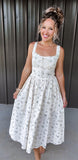 Floral & Twig Midi Dress