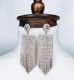 White & Gold Tassel Earrings