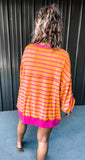 Pink & Orange Striped Top