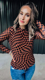 Black & Brown Checkered Top