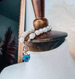 Pearl & Blue Heart Bracelet