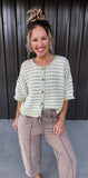 Sage & Ivory Striped Button Down