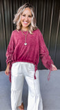Maroon Vintage Side Ties Top