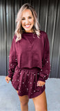 Maroon Pearl Skort Set