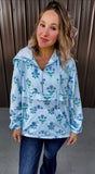 Blue Floral Windbreaker