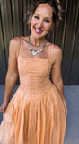 Apricot Orange Midi Dress
